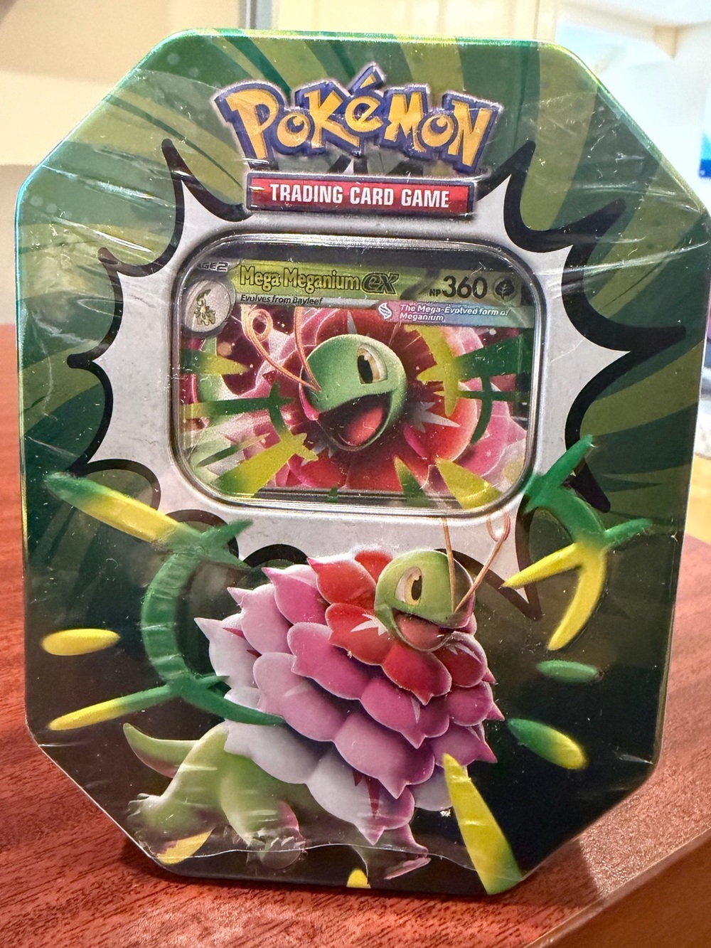 Pokemon Trading Card Game Mega Meganium EX Tin - Green